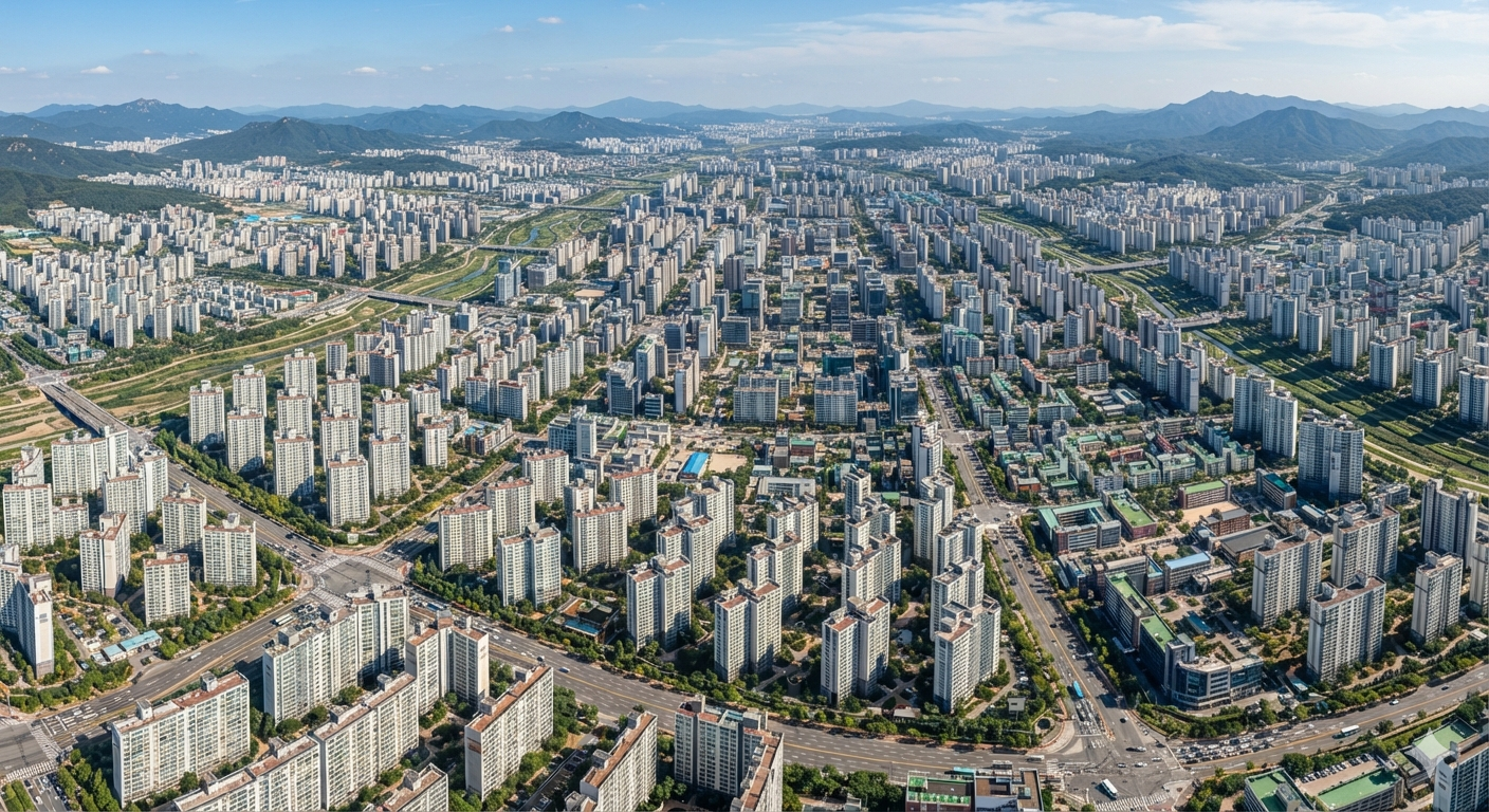 가상 신도시 아파트만 빽빽한 삭막한 느낌