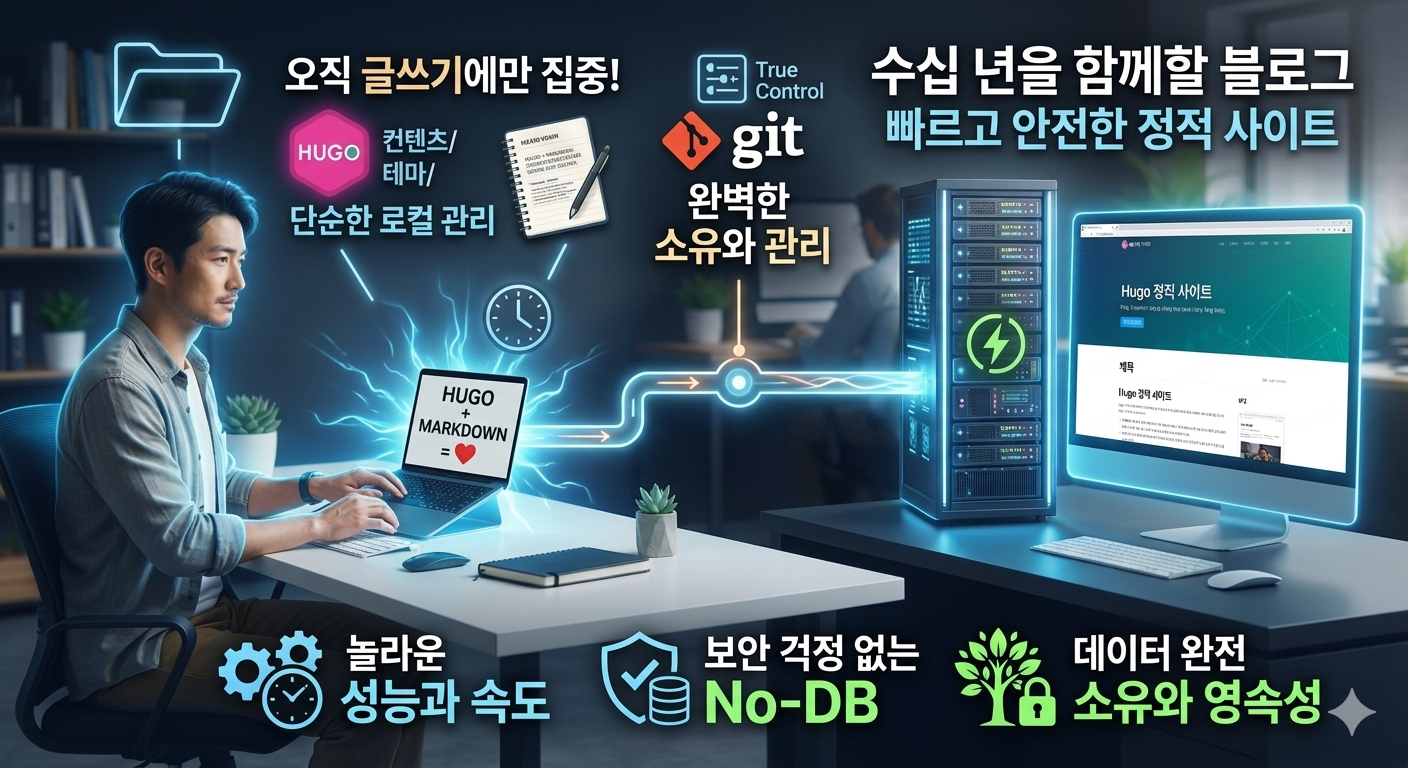 이 홈페이지도 휴고로 만들어졌습니다.
